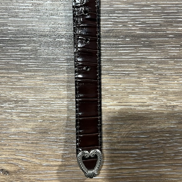 Vintage 90\'s Brighton Reversible Brown & Black Leather Crocodile Belt main image 5